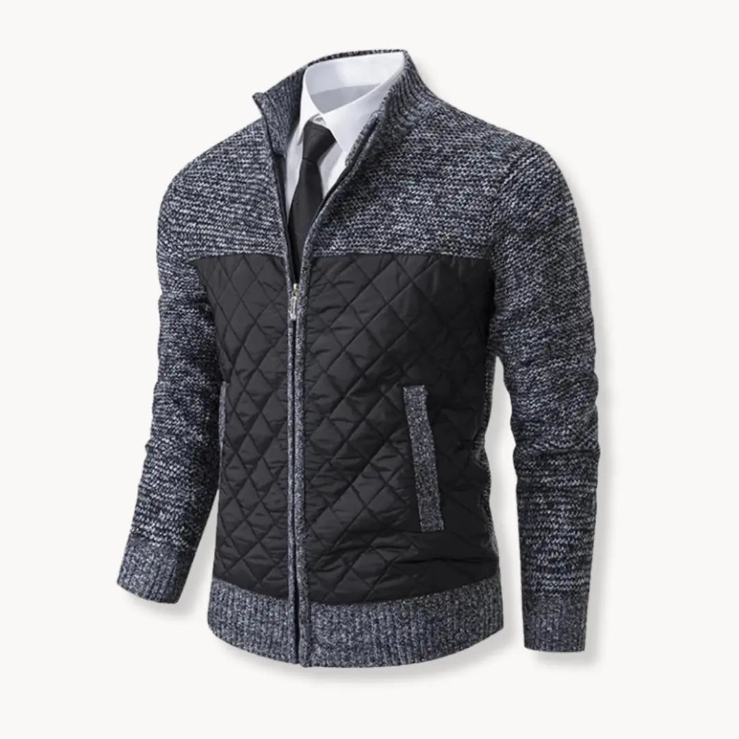 Sweater - Mistura de Jacquard Twill e Painéis Térmicos Isolados