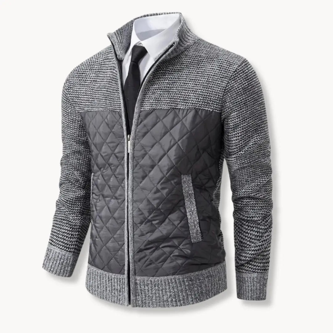 Sweater - Mistura de Jacquard Twill e Painéis Térmicos Isolados