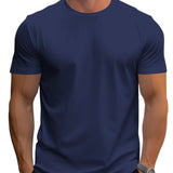 T-Shirt – Corte Regular em Mistura de Poliéster e Decote Suave