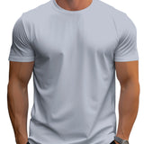 T-Shirt – Corte Regular em Mistura de Poliéster e Decote Suave