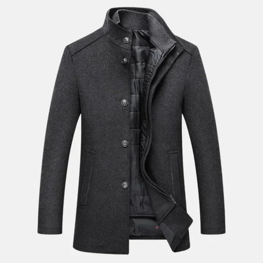 Trench Coat - Mistura de Fibra Cardada, Forma Slim e Resistência ao Vento