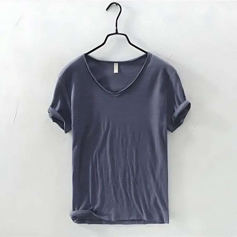 T-Shirt de Decote em V – Mistura Leve e Ajuste Respirável