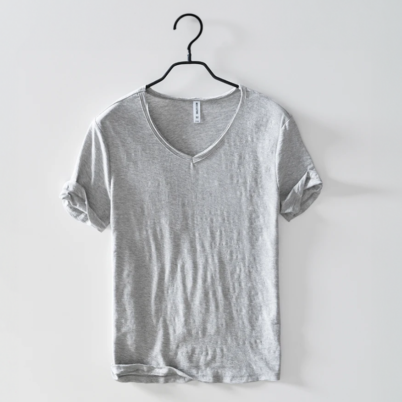 T-Shirt de Decote em V – Mistura Leve e Ajuste Respirável