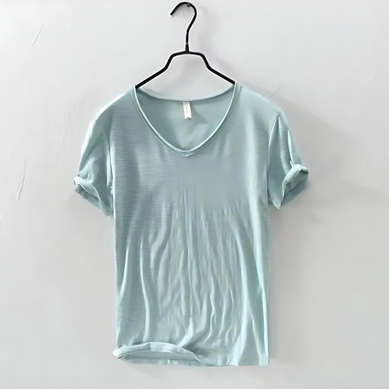 T-Shirt de Decote em V – Mistura Leve e Ajuste Respirável