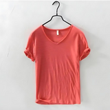 T-Shirt de Decote em V – Mistura Leve e Ajuste Respirável