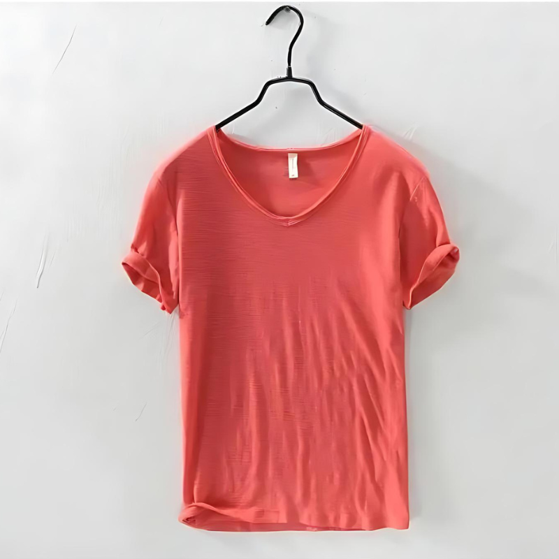 T-Shirt de Decote em V – Mistura Leve e Ajuste Respirável