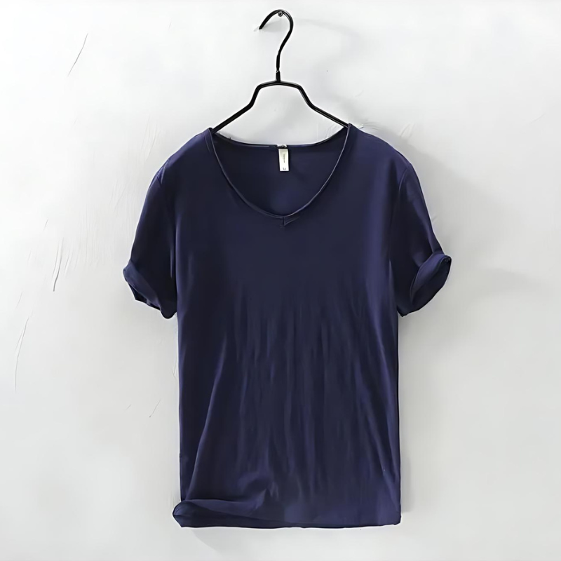 T-Shirt de Decote em V – Mistura Leve e Ajuste Respirável