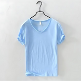 T-Shirt de Decote em V – Mistura Leve e Ajuste Respirável